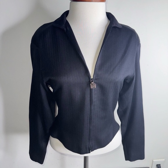 1990's Gianni Versace Couture Black Lightweight Blazer/ Jacket - Picture 2 of 12